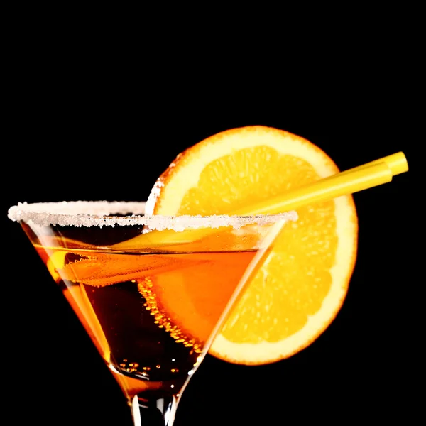 Orange margareta fresh Coctail isolated on black — Stock Photo, Image