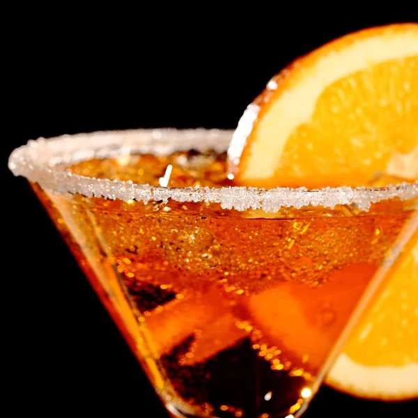 Orange margareta fresh Coctail isolated on black — Stock Photo, Image