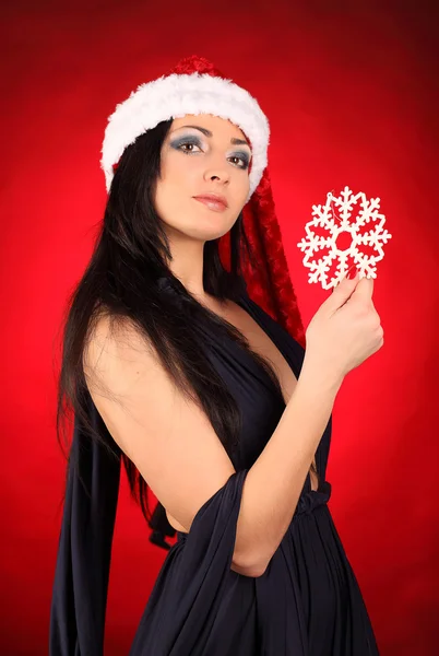 Красивая и сексуальная женщина в костюме Санта-Клауса — стоковое фото