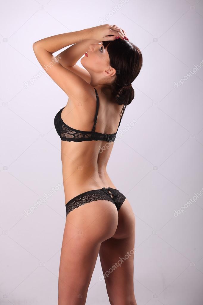 sexy burlesque dancer woman stripper showgirl in studio isolated