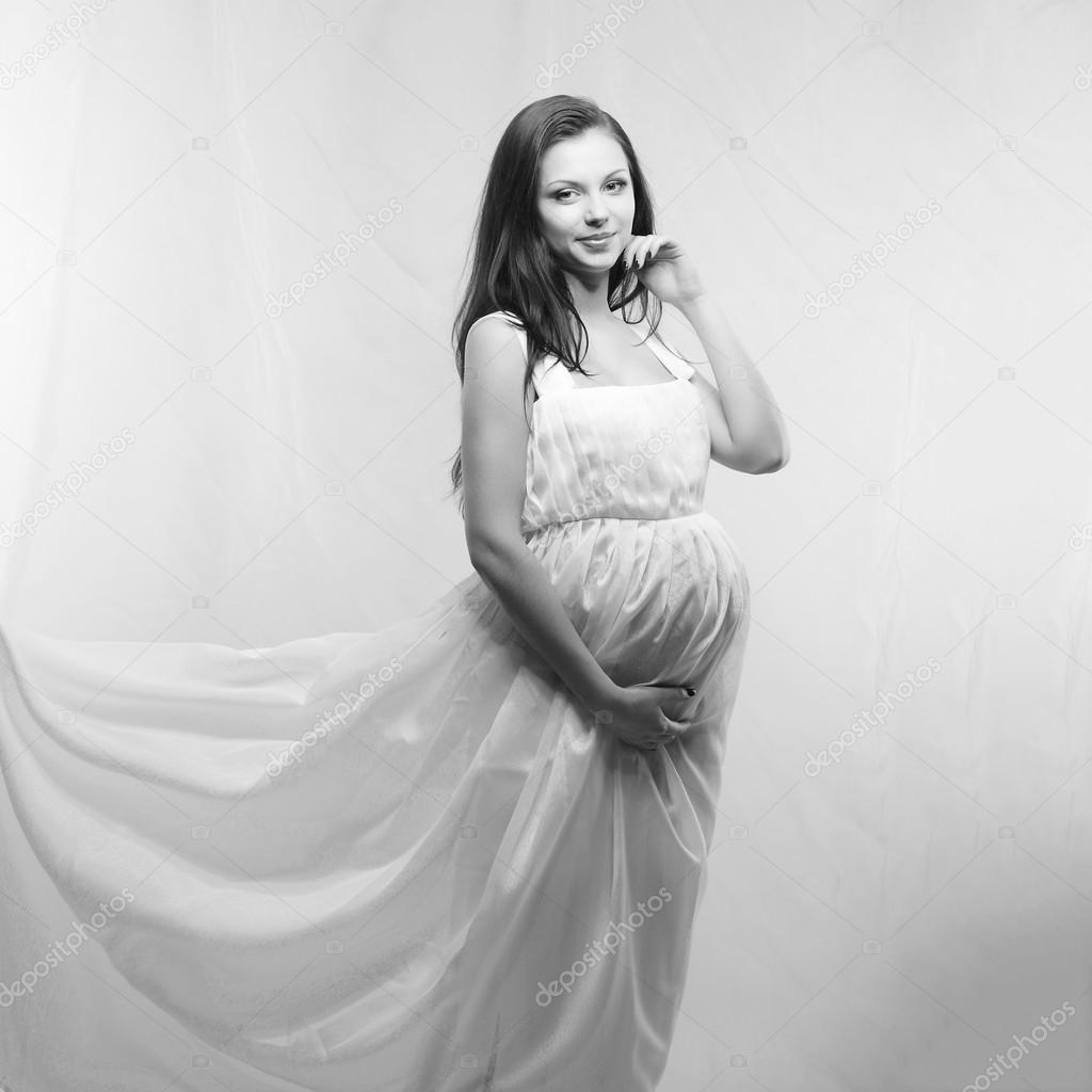 Young beautiful sexy and stylish pregnant woman