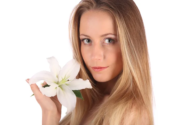 Beauty Spa Woman Portrait. Beautiful Girl Isolated on white background. Soft skin. Skincare concept Royalty Free Stock Photos