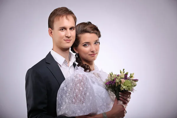 Retrato de joven hombre y mujer boda retro —  Fotos de Stock