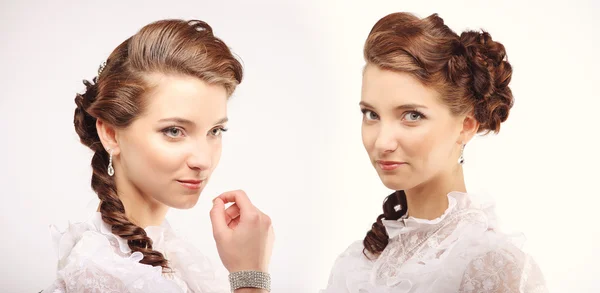 Portrait of young woman retro wedding — Stock Photo, Image