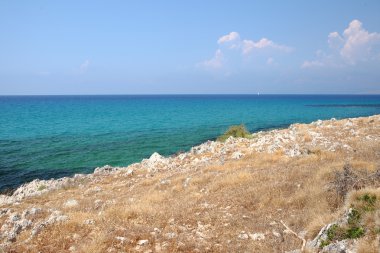 Görünümü Yunanistan adadaki plaj ve güzel Körfezi