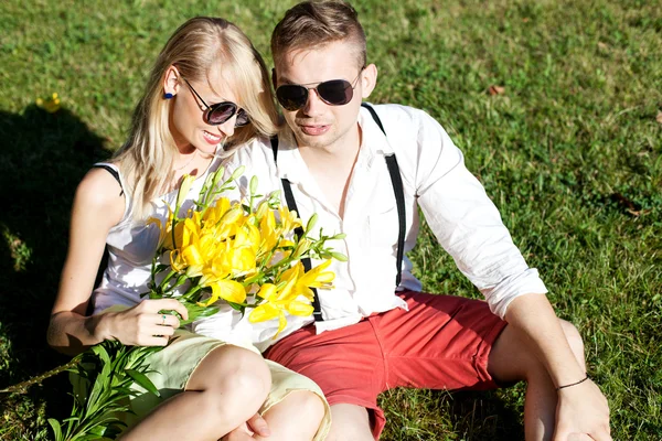 Attractive couple on a date — Stock Photo, Image