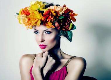 sonbahar güzel kadın portresi