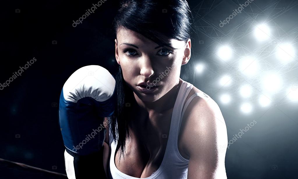 Sexy woman boxing