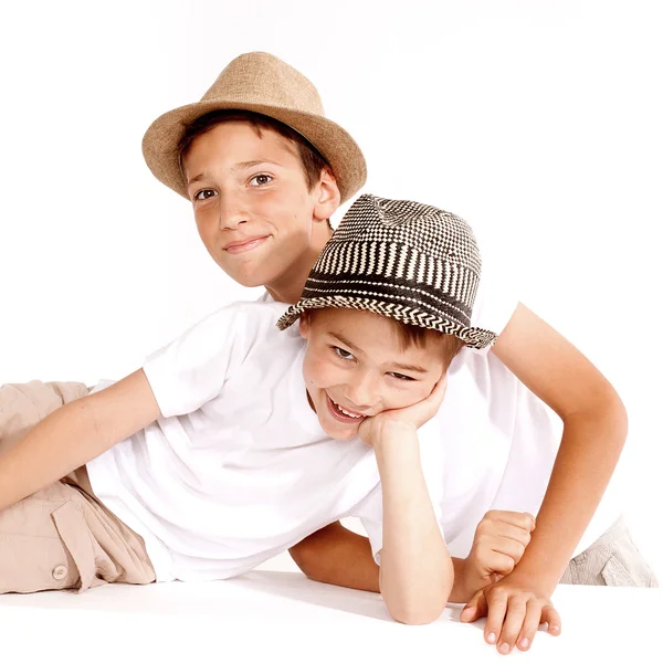 Family portrait, two brothers. — Stock Photo, Image