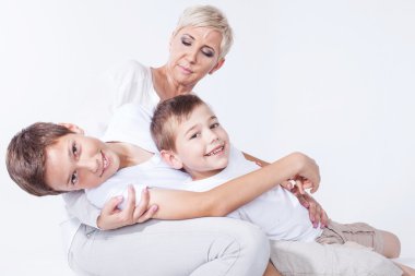 Aile portresi, anne oğlu ile.