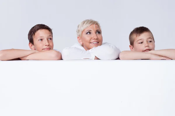 Family portrait, mother with sons. — Stock Photo, Image