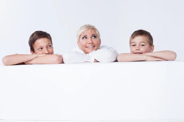 Family portrait, mother with sons. — Stock Photo, Image