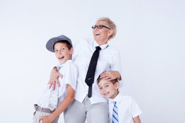 Aile portresi, anne oğlu ile.