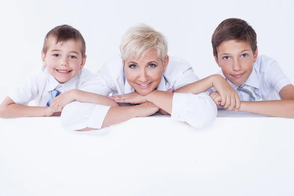 Family portrait, mother with sons. — Stock Photo, Image