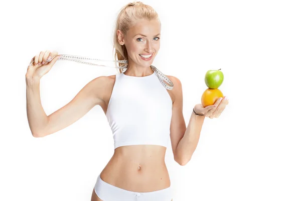 Healthy smiling girl on diet. — Stockfoto