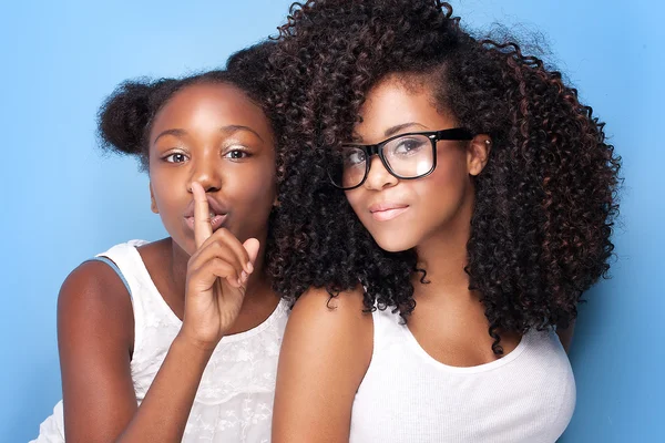 Two beautiful young sisters posing. — Stock Photo, Image
