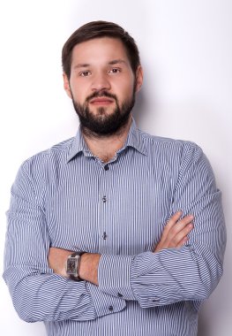 Studio yakışıklı işadamı.