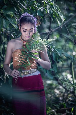 Antik Tayland kadın içinde geleneksel kostüm, Tayland 