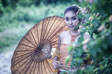 Antik Tayland kadın içinde geleneksel kostüm, Tayland 