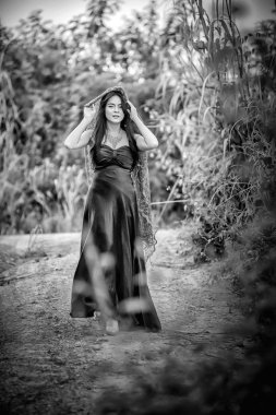 Asya Güzellik zevk kız açık havada doğa