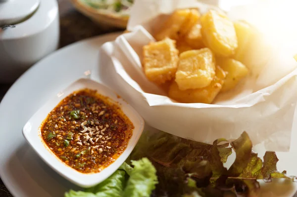 Fried Dough Made Peanut Rice Taunggyi Local Food Kao Ram — Stock Photo, Image