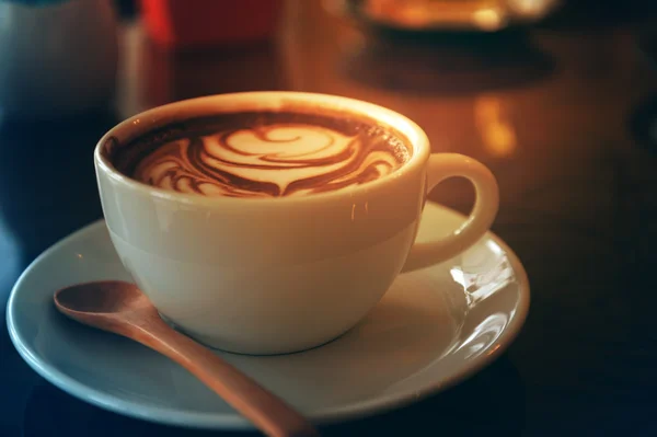 Latte art in rose shape — Stock Photo, Image