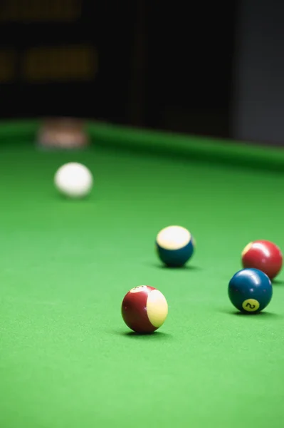 Yeşil tablo Billiard oyunu — Stok fotoğraf