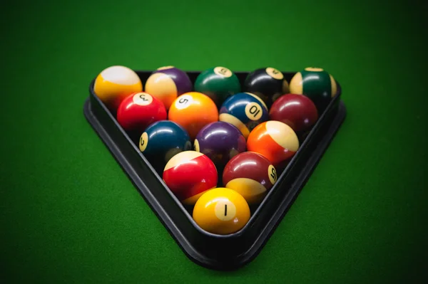 Medence zöld golyó snooker asztal — Stock Fotó