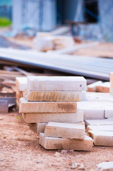 Cement scrap bricks from building construction waiting for dispo — Stock Photo, Image