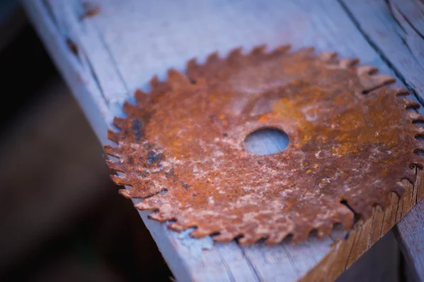 Ancienne lame de scie circulaire pour le travail du bois — Photo