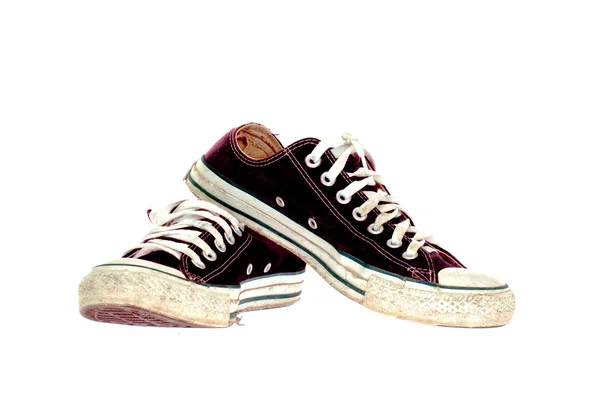 Vintage violett sko på vit bakgrund — Stockfoto