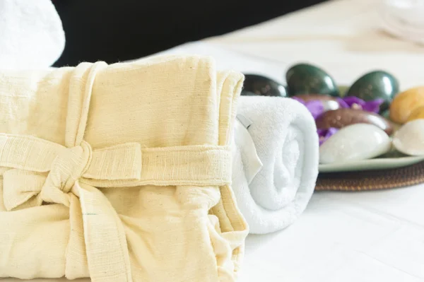 Towel and rock set of natural spa — Stock Photo, Image