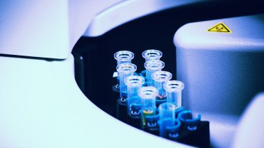 Tıbbi laboratuvar alet otomatik closeup Çözümleyicisi