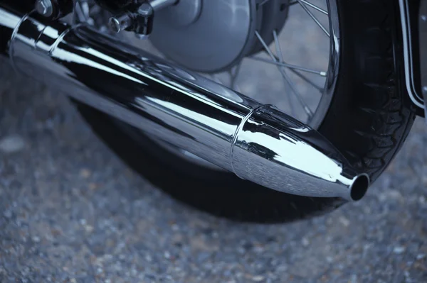 Vintage motorcycle details closeup, retro style — Stock Photo, Image