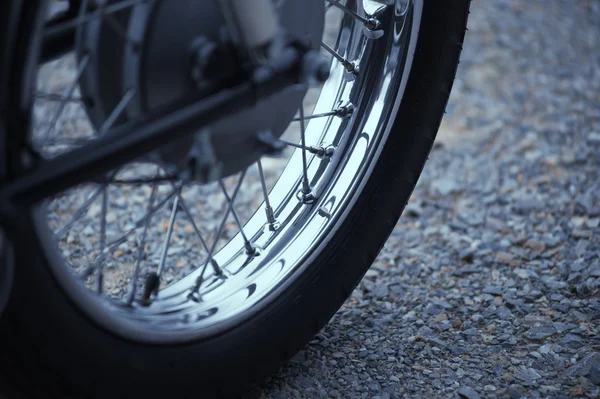 Vintage motorcycle details closeup, retro style Royalty Free Stock Images