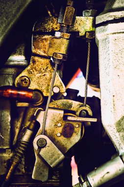 Motosiklet motoru görünümünü kapat