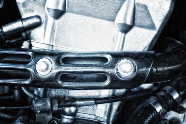 Vista de cerca del motor de la motocicleta —  Fotos de Stock