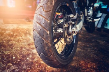 Motosiklet tekerlek, odak lastik yakın çekim