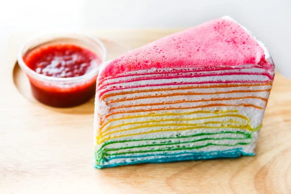 Rainbow crape cake. — Stock Photo, Image