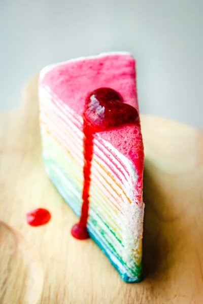 Rainbow crape cake. — Stock Photo, Image