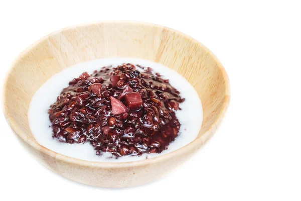 Black sticky rice pudding with taro, Thai dessert. — Stock Photo, Image