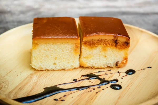 Caramel custard cake. — Stock Photo, Image