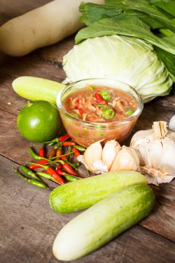 Soslu karides hamur ve biber, Tayland gıda.