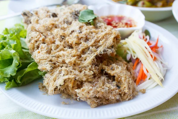 Crispy catfish spicy salad. — Stock Photo, Image