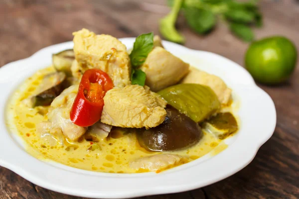 Zelené kuřecí Curry, thajská kuchyně. — Stock fotografie