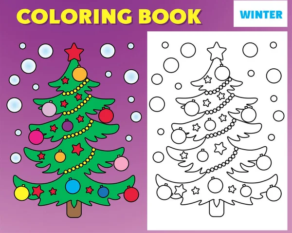 Χρωματισμός Βιβλίο Συνδέστε Τις Τελείες Χειμώνα Νέο Έτος Χρωματισμού Βιβλίο — Διανυσματικό Αρχείο