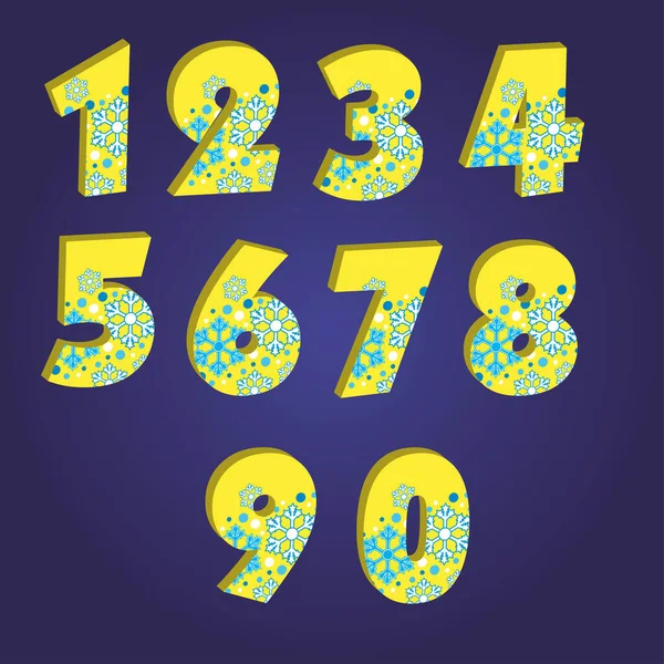 numbers, new year on numbers, numbers with snowflakes, beautiful new year numbers