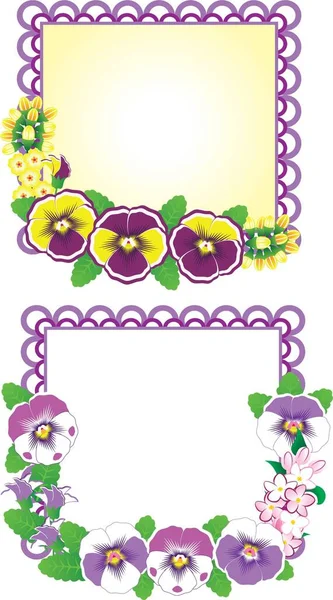 Quadratische Rahmen Grüße Vom März Hintergrund Mit Blumen Postkarte Frühlingstag — Stockvektor