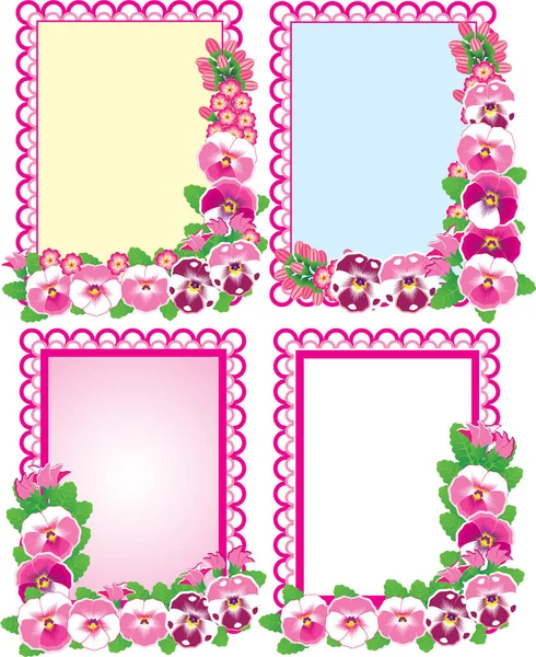 长方形的框架 从3月8日开始的框架 背景与花朵 明信片 多彩的框架 美丽的花朵 — 图库矢量图片