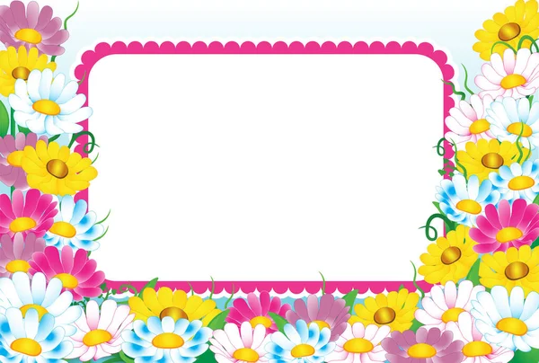 Saludos Del Marzo Fondo Con Flores Postal Día Primavera Flores — Vector de stock